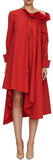 Asymmetric Ruffle-Neck Dress