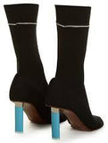 Sock Jersey Stretch Ankle Boots in Black or Red - DESIGNER INSPIRED FASHIONS