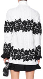Lace-Trimmed Cardigan, White
