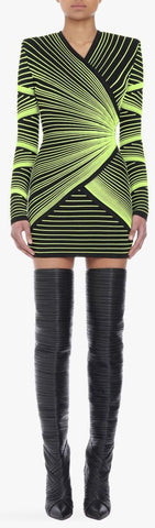 Knit Mini Dress, Green