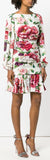 Peony Printed Ruched Waist Dress