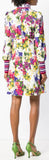 Floral-Printed Logo-Neck Mini Dress