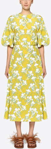 Graphic Elder Crepe De Chine Dress