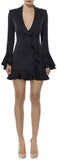 Black Ruffle Blazer-Dress