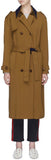 Contrast Collar Belted Trench Coat