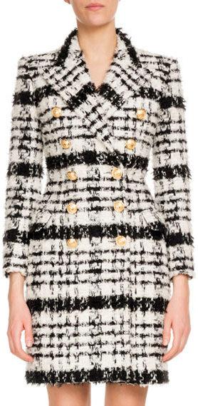 Double-Breasted Tweed Coat