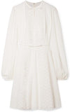 Lace-Paneled Crepe Dress