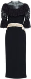 Black Lace Bodice Column Dress