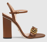 Leather Double G Sandals - Black, Burgundy, White, Brown