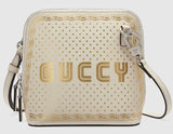 Guccy Mini Shoulder Bag - White, Black, Gold