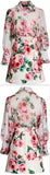Floral Print Blouse and Jacquard Mini Skirt