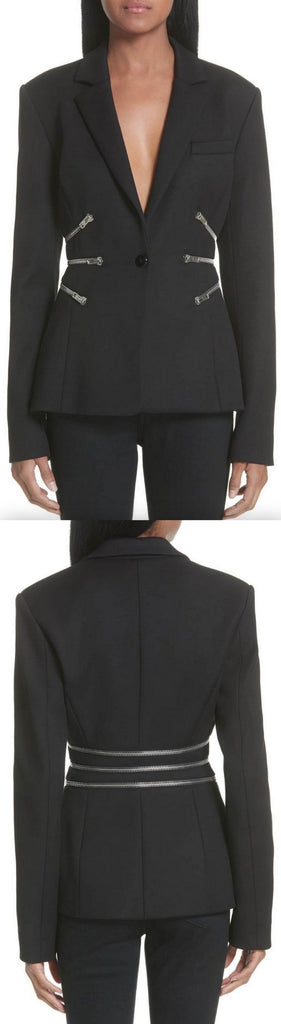 Zipper-Waist Blazer