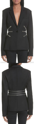Zipper-Waist Blazer