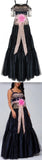 Netted Overlay A-Line Tulle Gown | DESIGNER INSPIRED FASHIONS