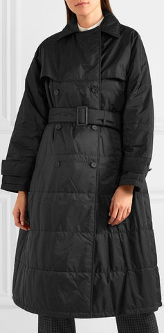 Oversized Double-Breasted Quilted Shell Coat