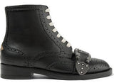 Queercore Embellished Leather Ankle Boots
