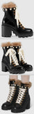 Leather Ankle Boot with Wool