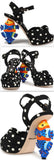 Knotted Polka-Dot Crepe Platform Sandals