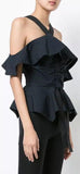 Off-The-Shoulder Halter Ruffle Top