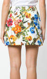 Floral Print Brocade Mini Skirt