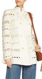Double-breasted Crochet-Paneled Linen Jacket & Havoc Corded Skirt