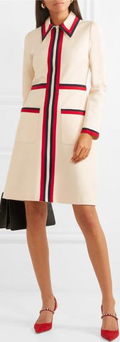 Grosgrain-Trimmed Dress