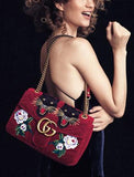 110th Anniversary GG Marmont Small Panther Velvet Shoulder Bag