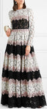Tiered Corded Lace Gown
