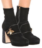 Velvet Plateau Ankle Boots