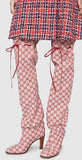 GG Canvas Over-the-Knee Boots, Red/Beige