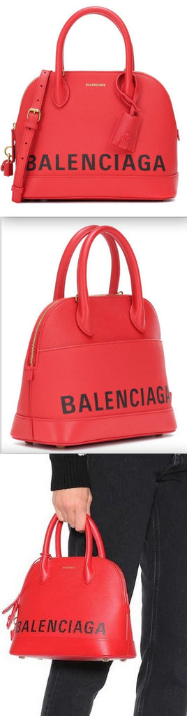 Ville S Leather Tote, Red