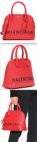 Ville S Leather Tote, Red