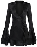 Black Ruffle Blazer-Dress