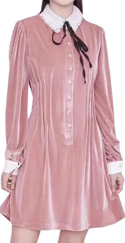 Velvet Tuck Dress