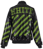 Sequin Embellished Bomber Jacket in Black - DESIGNER INSPIRED FASHIONS