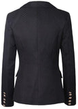 Double-Breasted Jacquard Blazer in Black - DESIGNER INSPIRED FASHIONS
