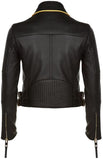 'The Biker' Regimental-Trimmed Genuine Leather Biker Jacket - DESIGNER INSPIRED FASHIONS