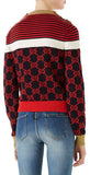 Metallic Trimmed Intarsia Cotton Sweater