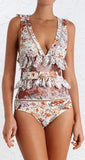 Multi Floral Alchemy Flutter Swimsuit - DESIGNER INSPIRED FASHIONS