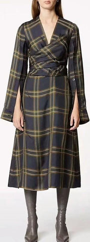 Lattice Wrap Shirt Dress