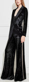 Black Sequined Blazer and Pant Suit