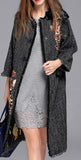 Tweed Coat with Cat Embroidery - DESIGNER INSPIRED FASHIONS