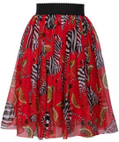 Pleated Zebra Print Skirt