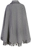 Fringed Hounstooth Cape Coat