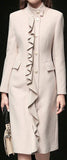 Ruffle-Trim Wool Coat