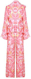 Flared-Sleeve Tie-Front Print Top and Pant Set