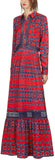 Red Ebony Full Length Shirt Dress