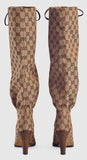 GG Canvas Mid-Heel Boot