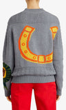 Equestrian Intarsia Cotton Wool Sweater