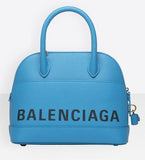 Ville S Leather Tote, Bleu/Turquoise